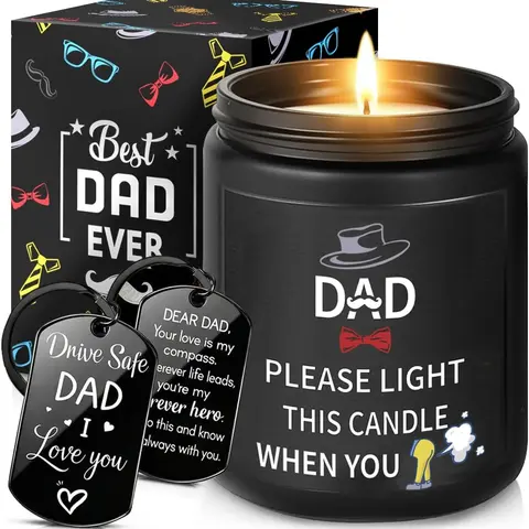 Halloween Fall Gift Dad Gifts from Daughter Son, Gift for Dad Who Wants Nothing, Birthday Fathers Day Christmas for Stepdad Adoptive Father, Dad's Last Nerve Sandalwood Scented Candle