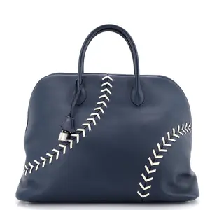 Pre-owned HERMÈS Leather Travel Bags Hermes Bolide 1923 Baseball Bag Evercolor 45 by Rebag