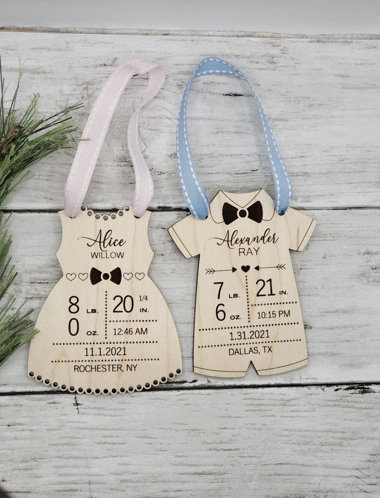 Baby's First Christmas Baby Stats Ornament Christmas Keepsake Ornament