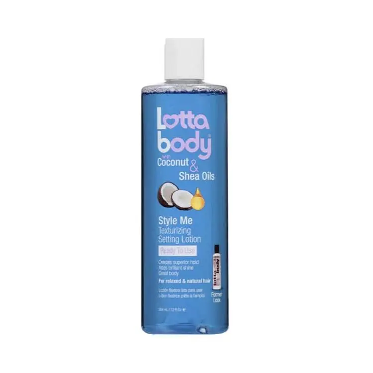 Lottabody Style Me Texturizing Setting Lotion - 12 oz Coconut & Shea Haircare Styling Gel, Silky Product for Textured, Glossy Locks, Shiny Hair, Curly Locks, Natural Curls, Bottle, Humidity Proof, Bouncy Hair, Relaxed/Natural, Glaze Hair