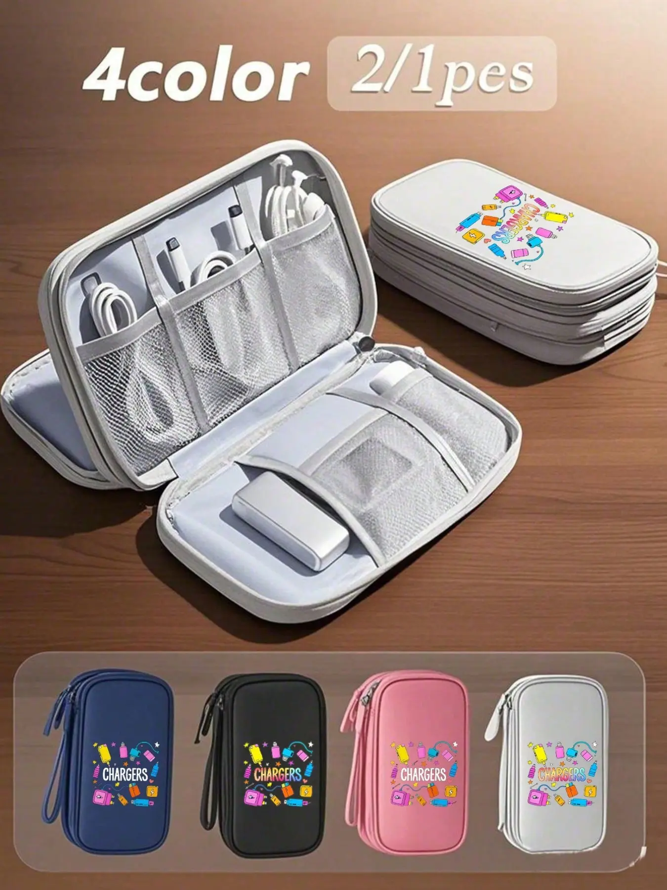 Portable Data Line Storage Bag, Headphone Storage, Fits Hdds, Power Banks, Earphones, Chargers, Phone Cases, Wireless Bluetooth-compatible Headsets, Devices, Ideal for Travel
