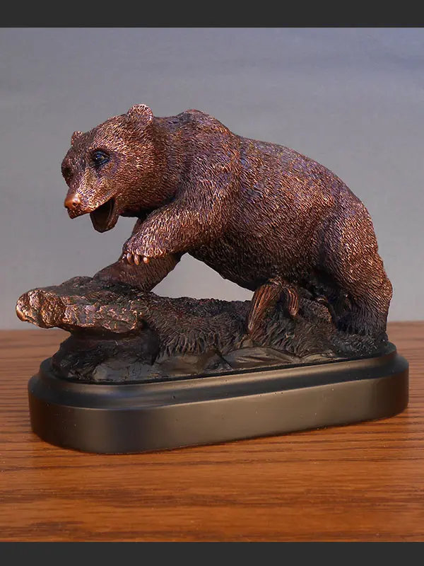 Marian Imports F13020 5 x 4 in.Treasure of Nature Howling Bronze Bear Statue