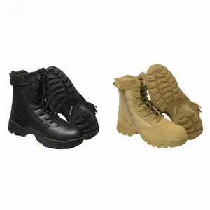 8” high Fancy Military army style wheat or black hiking combat boots