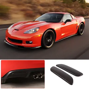 2-piece set of ABS transparent gray smoked rear fog light patches for 2005-2013 Corvette C6 models