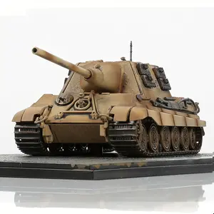 1:72 German Jagdtiger East Front 1945 Sd.Kfz.186 Diecast Tank Model, Yellow, Movable Gun Barrel, with Acrylic Display Case & Stand, Detailed Military Replica, Collectible for Enthusiasts, Christmas Birthday Gift for Men