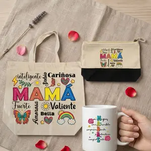 Mother's Day Gift Set - Personalizable Tote Bag, Travel Case & Mug | Choose Your Favorite "Mom" Design | Complete 3-Piece Set