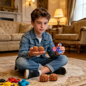 Fidget Spinner 2-Pack, Light-Up Sensory Fidget Toys for Kids Ages 4-8-12, Adults, and Teens, Stress Relief, Easter Basket Stuffers, Easter Egg Fillers, Classroom Prizes