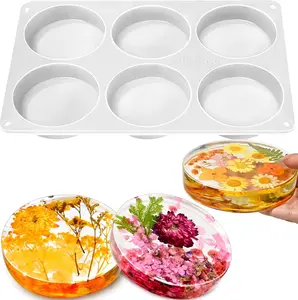 Extra Deep Resin Coaster Molds, Large 6 Cavity round Coaster Silicone Molds for Epoxy Resin Casting DIY 4 Inches Thick Coasters Bases Paperweight Cups Mats Craft Display ZQYSING-1
