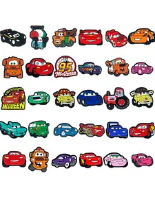 5-30 Car Cartoon Shoe Charms, Cute Decorative Shoe Accessories, Perfect Gift for Kids & Adults, Includes Lightning Mcqueen & Tow Mater Party Gifts
