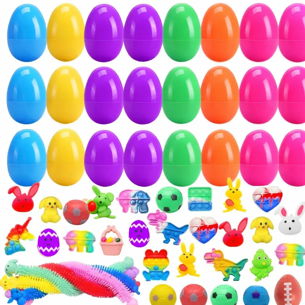 36 Pack Prefilled Easter Eggs with Fidget Toys 