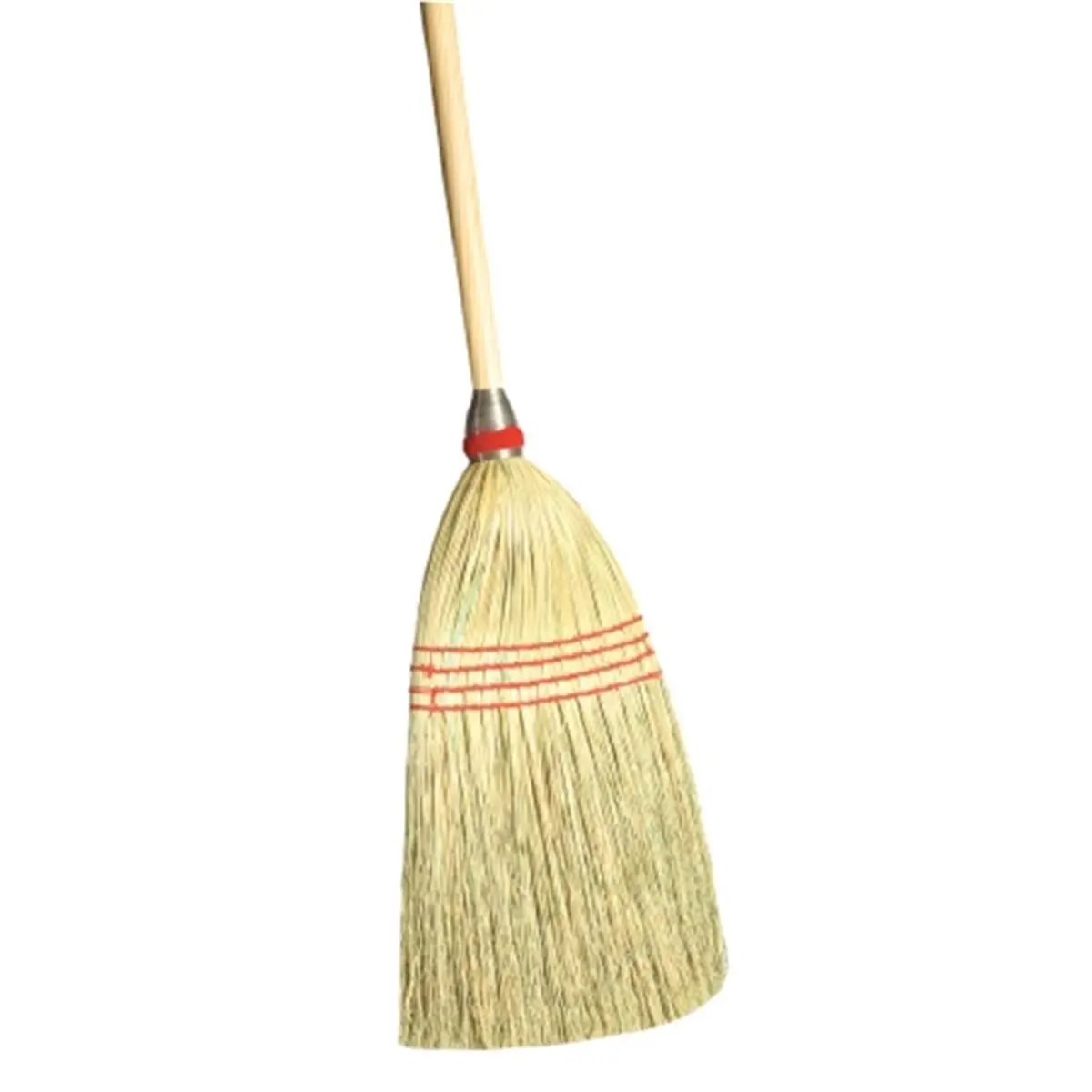 212 MAIN House Broom - Dqb Industries 06075 Model, 4 Sews Long Handle Broomcorn Fiber Home Cleaning Tool, Home Care Supply