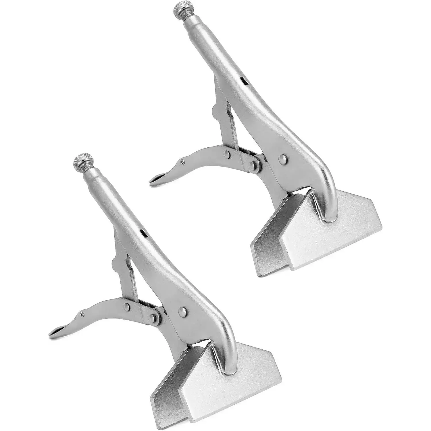 10-in Adjustable Locking Sheet Metal Clamps (2 Pack), Heavy-Duty No-Bending Nickel-Plated Grip Tools with Adjustable Locking Mechanism for Welding