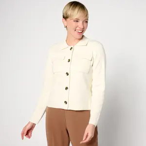 BEAUTIFUL by Lawrence Zarian Collared Sweater Jacket