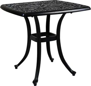 summervibes CHARLES BENTLEY Cast Aluminium Black Side Table Patio Poolside Garden Furniture