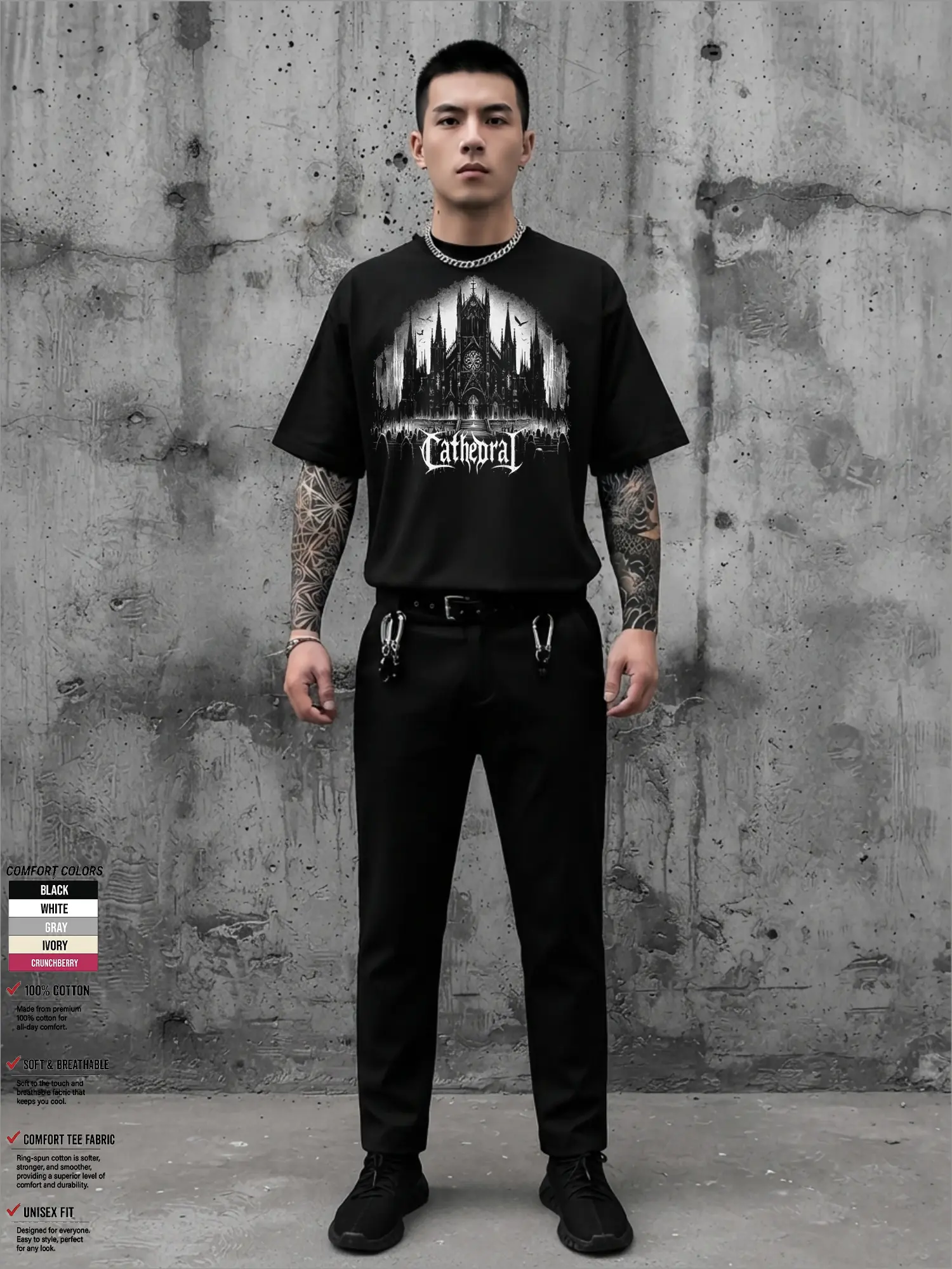 Gothic Cathedral T-Shirt- Dark Architecture, Satanic Church Tee