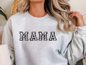 EMBROIDERED MAMA SWEATSHIRT, Embroidery mommy pullover, Mothers Day Gift, Birthday Gift for Mom, New Mom Tee, Cool Mom Sweater, Gift for her