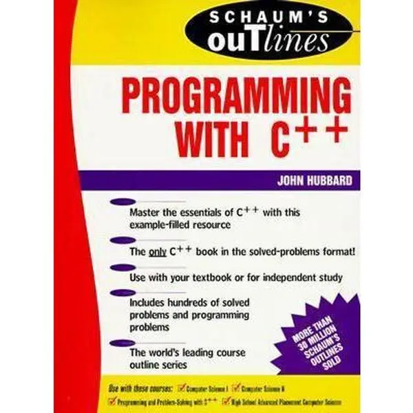 Used Schaum's Outlines Programming With C++ Tutorial Book - John R. Hubbard, Paperback Read Resource
