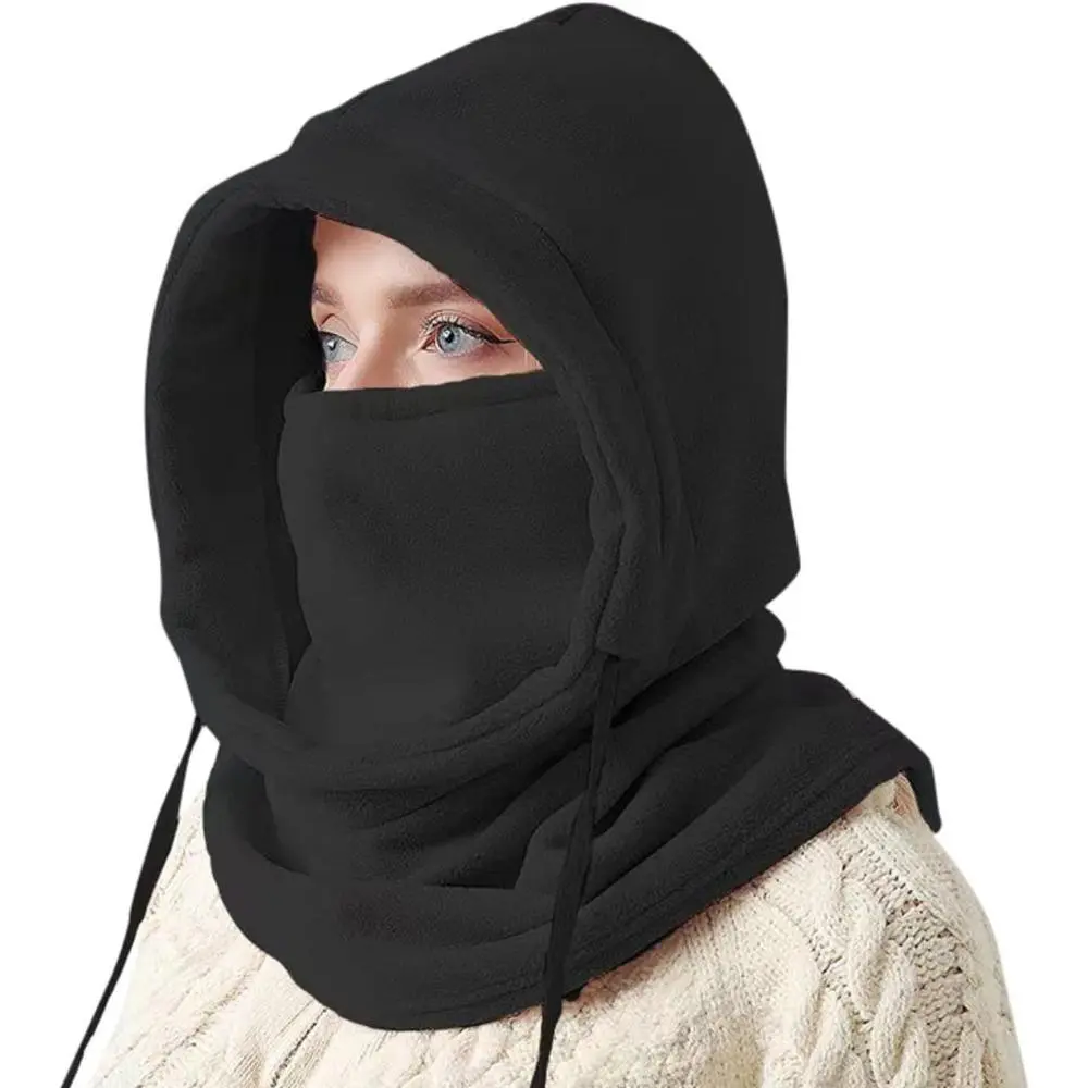 Thick Unisex Breathable Fleece Balaclava Ski Mask - Adjustable Strap, Windproof Full Coverage Hooded Face Cover with Neck Warmer for Cold Weather, Snowboarding, Hunting