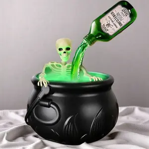 Halloween Cauldron Decoration, Witches Cauldron for Party Decorations, Plastic Witches Bowl, Horror Home Decoration Supplies