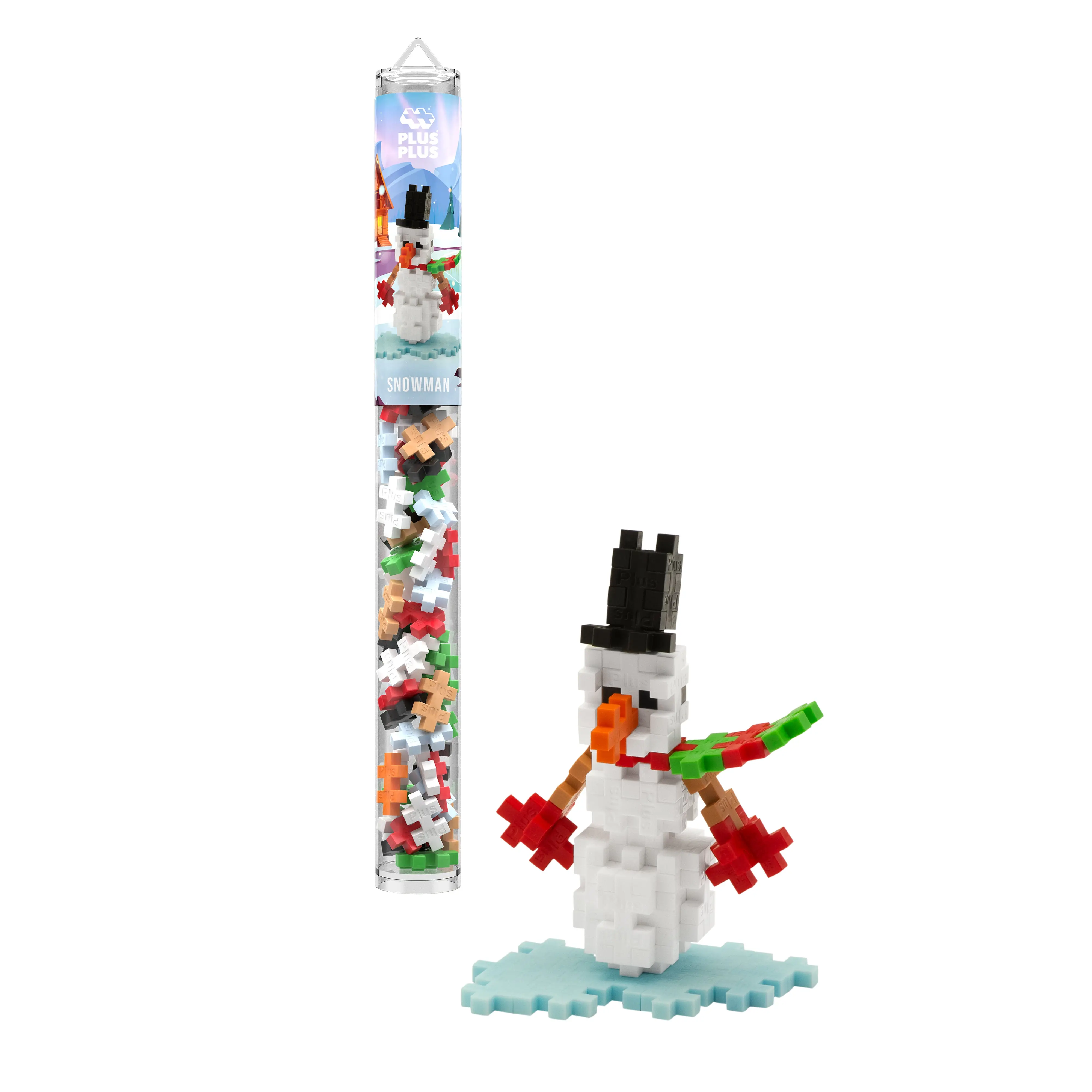 Reusable Plastic Snowman Building Set with Travel Tube, Recyclable Festive Home & Room Decor (Home Supplies, Festive Decorations)
