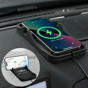 Joytutus Wireless Car Smartphone Charger Pad 15W Auto Fast Charging Mat with Anti-Slip Rubber Base & Hands-Free Stand for SUVs Trucks RVs summervibes