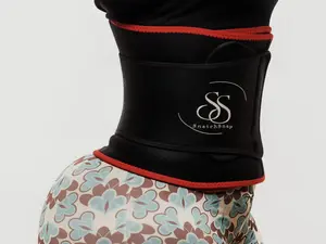 SnatchSnap Waist Compression Sweat Belt - Vibrant Red Edging & Powerful Sticker Closure for Performance & Style - Premium Neoprene Fabric & Six Steel Bones for Ultimate Support