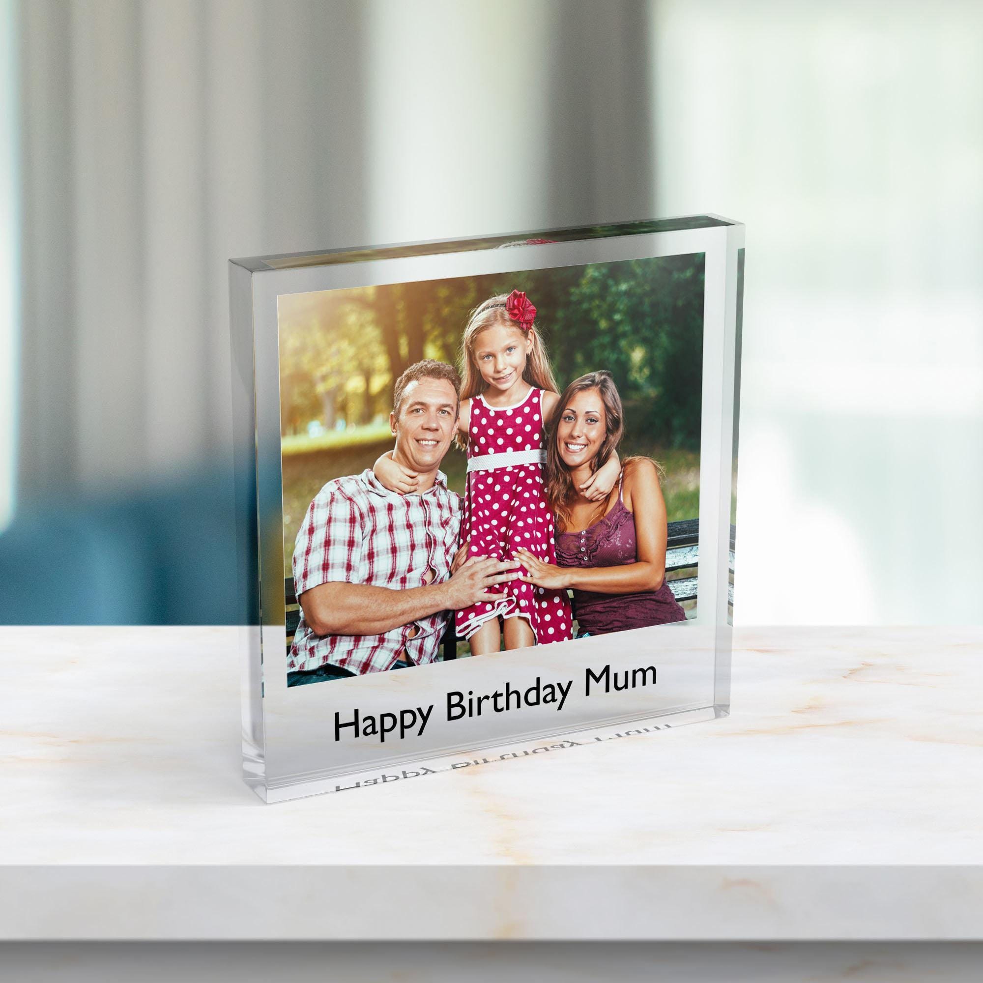 Personalised Photo Print Acrylic Block Plaque With Custom Message, Wedding Sign, Photo Block Gift, Custom Acrylic Photo Frame, Boyfriend Birthday Gift, Gift for Mom