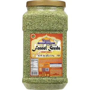 Rani Fennel (Saunf) Seeds Whole, Indian Spice 80oz (5lbs) 2.27kg Bulk PET Jar ~ All Natural | Gluten Friendly | NON-GMO | Vegan | Kosher | Indian Origin