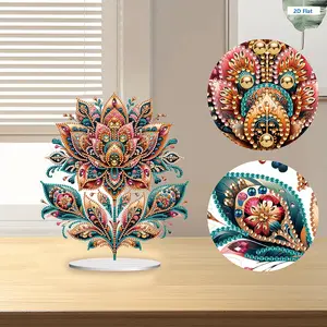 DIY Acrylic-Diamonds Animal Diamond Painting Kit – Single-Sided Drill, 2D Flat & 5D Special Shape, Tabletop Ornaments for Home & Office Decor, DIY Needlework Craft Supplies (Toys & Hobbies)
