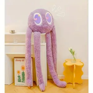 A Plush Toy of a Purple Octopus with Long Legs; Features an Adorable Cartoon Style; Made of Soft Material; Creatively Designed; Perfect for Sofa And Office Decoration; Ideal Gifts for Birthdays, Christmas, And Halloween