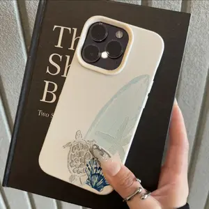 A phone case with sea turtle and starfish shell patterns, TPU material, anti-slip and anti-drop, suitable for iPhone 17/16/15/14/13/12/11 PRO PROMAX PLUS AIR XS XSMAX, an ideal gift for friends and family, DKPW352