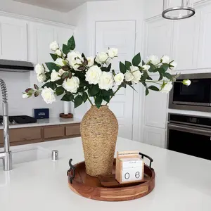 30'' Long Stem White Rose Bunch, 5 Heads Faux Roses, Valentine’s Day Decor, Wedding Centerpiece, Home Décor, Rose Arrangements Gift Idea