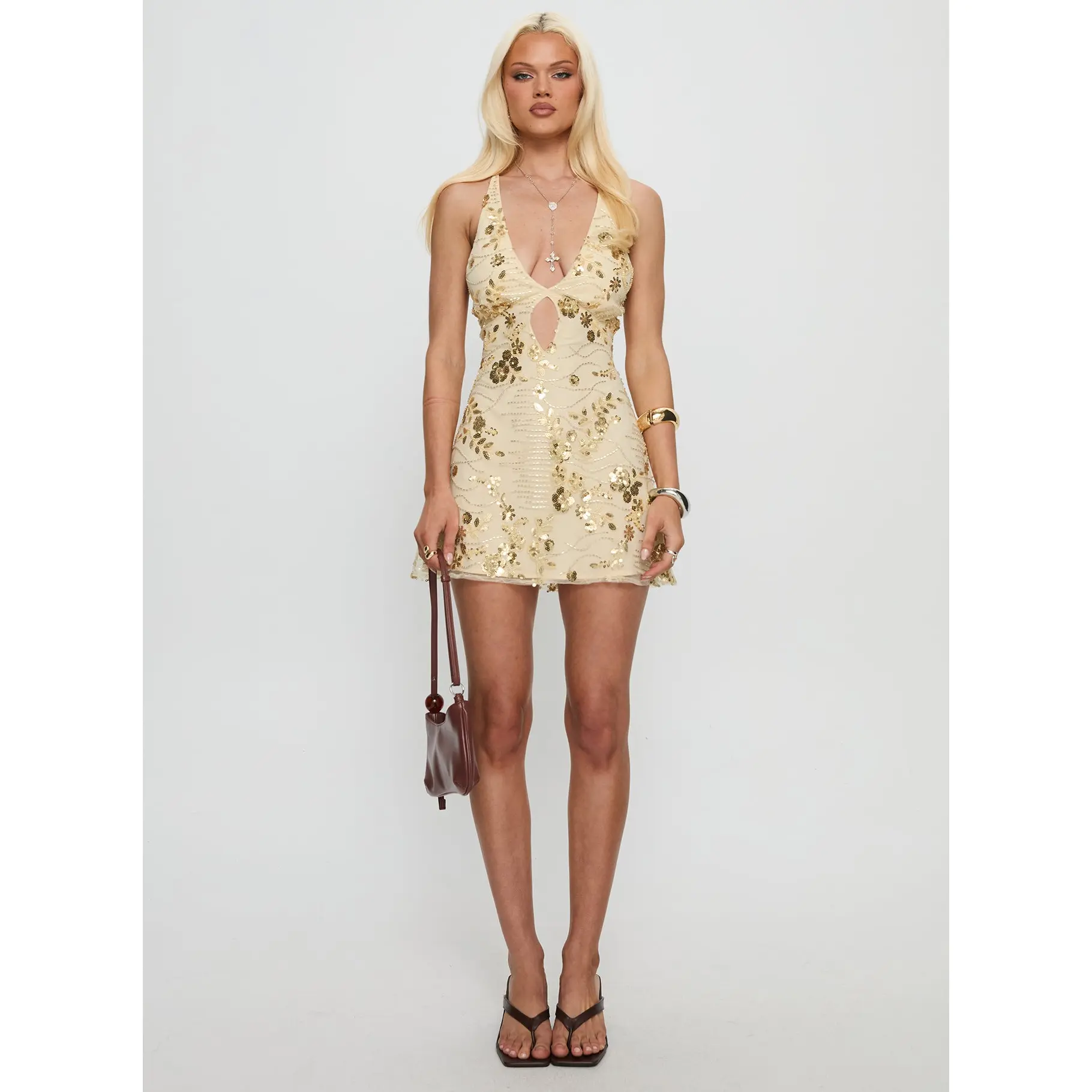 Steffie Beaded Backless Mini Dress Gold - TikTok Shop Steffie Beaded Backless Mini Dress Gold - TikTok Shop