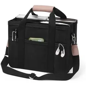 Canvas Tote Bag with Compartments – Trendy Crossbody Tote for Women, Stylish Book & Work Bag for Office and Daily Use