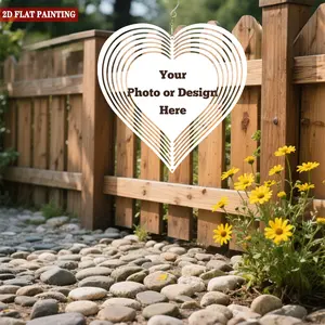 Custom Heart Wind Chime – Personalized Full-Print Metal Hanging Décor, Romantic Gift for Couple, Wedding or Garden Box Decor Hook Iron Photo vintage home decor whimsical home decor girly room accessories apartment accessories