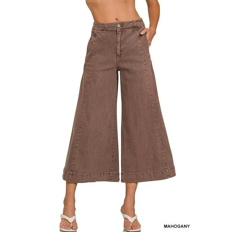 Cropped Gaucho Denim