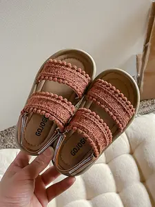 Comfortable Casual Trendy Lightweight Versatile Sandals for Kids, Perfect for Walking and Parties, Cute Textile Shoes, Less Than Ankle Height, Rubber Sole