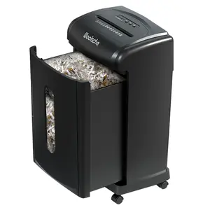 Wahlshche Large Capacity Heavy Duty Document Shredder 15/18/19/22-Sheet Super Cross Cut P-4 Security Level with 4.76/5.28/7.93/9.24 Gallon Wastebasket & 4 Castors for Office & Home Use
