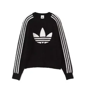 Adidas Originals Trefoil Black Knit Crewneck Sweatshirt, KS2828