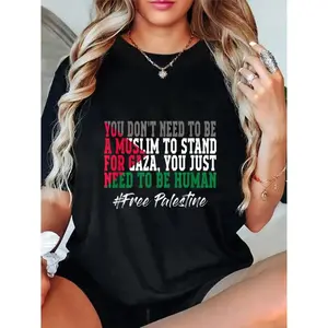 Pure Cotton Unisex Palestine Flag TShirt I Love Palestine Gaza Palestinian Symbol Casual Top
