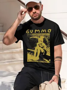 Lover Gifts Gummo 2026 new model Black/White Tee Stylish & Comfortable Loose Crew Neck Short Sleeve T-shirts Versatile On Trend Eye Catching Printed Graphic Casual Tee for Daily Wear Outings & Le
