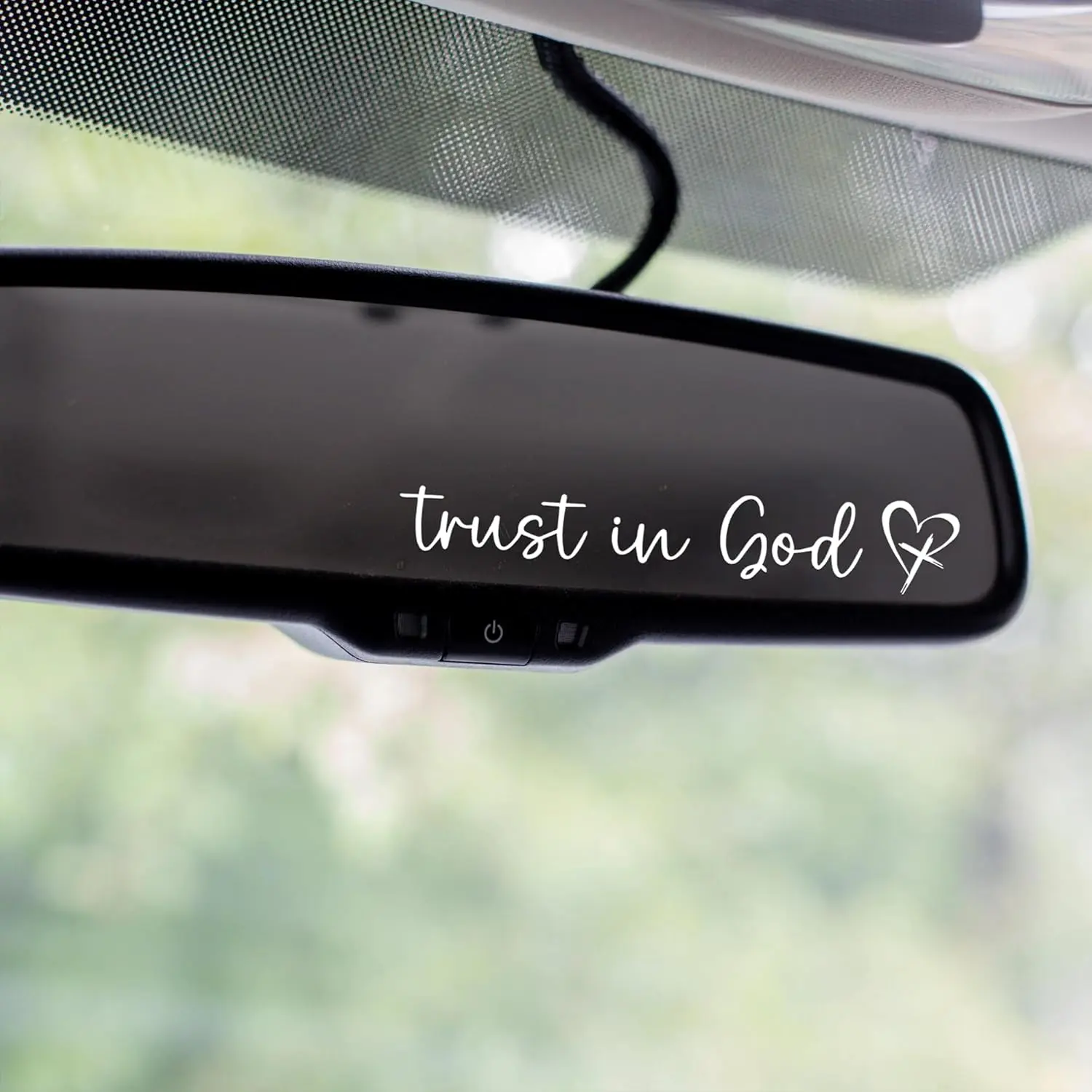 3X Trust in God Rearview Mirror Decal, Vanity Mirror Stickers, Rear View Mirror Sticker,  Mirror Stickers (Trust in God White)