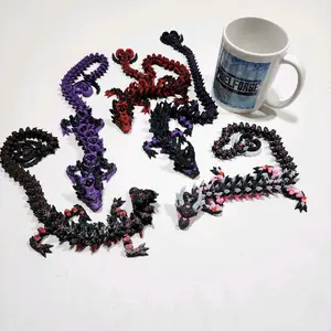3D Printed Articulated Dark Heart Dragon by Cinderwing3d
