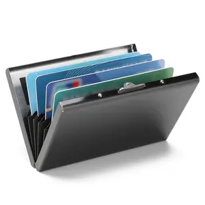 Stainless Steel RFID Blocking Card Holder, Ultra-Thin Multi-Slot Storage Box, Premium Stainless Steel Material, Anti-Magnetic Theft Protection