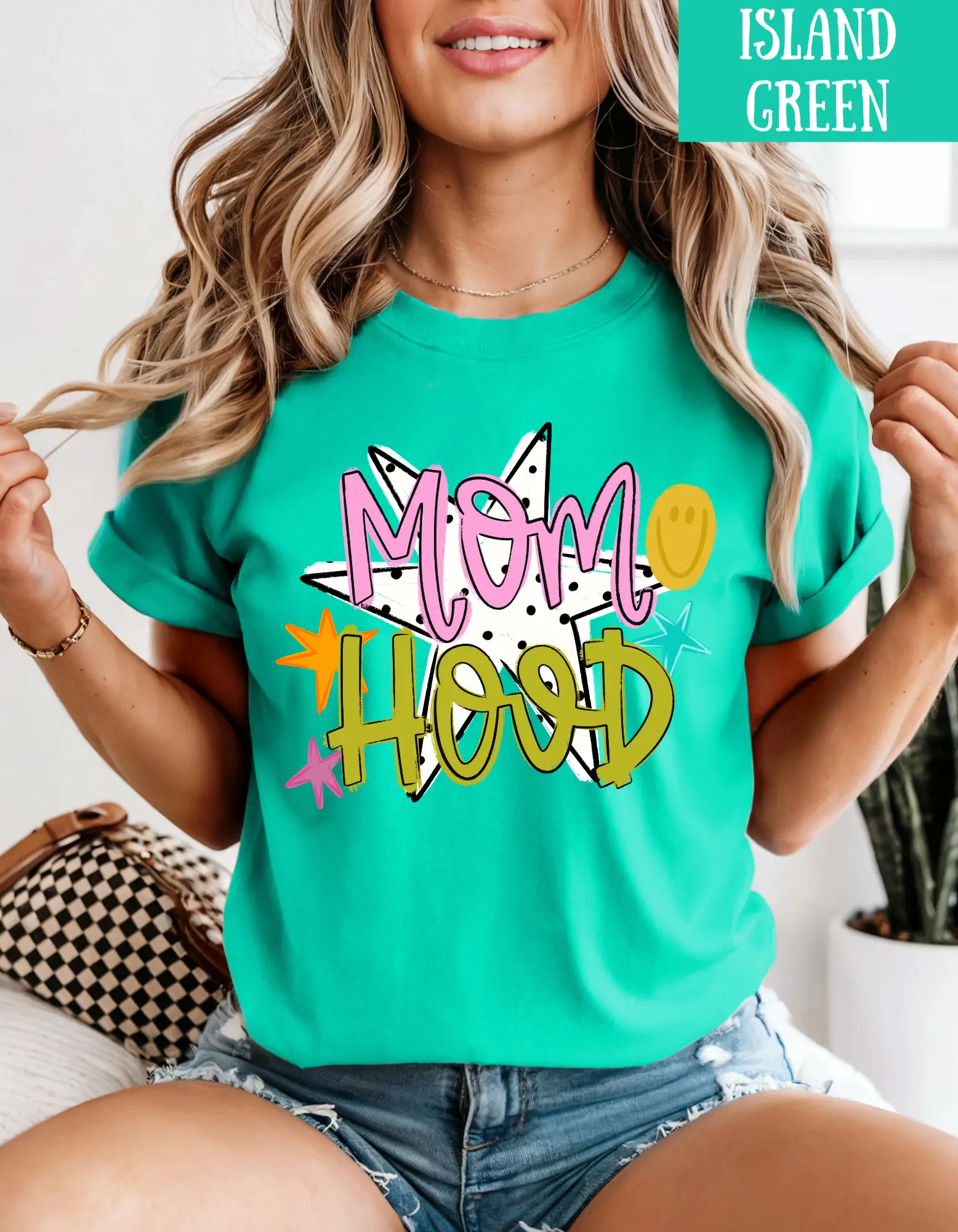 Mom hood Comfort Color Mothers Day T-shirt BLC