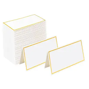 30/60count White Bronzing Name Place Cards Wedding Seating Number Card Table Decoration Christmas Birthday Party Greeting Card