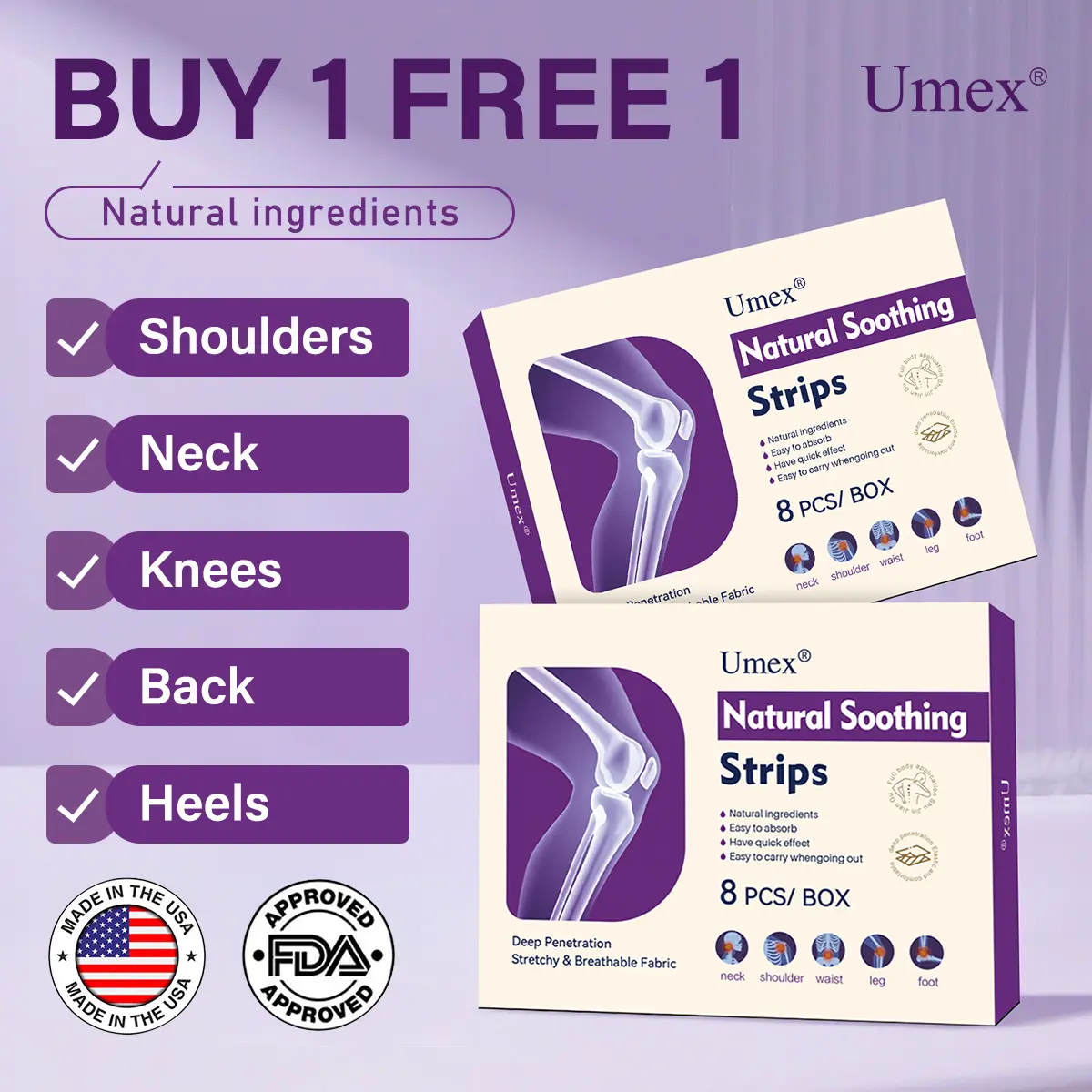 【BUY 1, GET 1 FREE】Umex 2 Soothing Joint Patches – Long-Lasting Relief for Arthritis, Knee & Shoulder Pain | Ideal for Seniors, Athletes & Office Workers TikTokShopBlackFriday