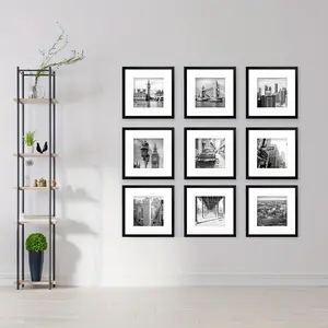 3pcs/set of white and black square frames 8*8in and 12*12in decorative photo frames, which can be given to friends and family as holiday gifts, suitable for hanging on the walls of corridors and living rooms, photo paper is not included.