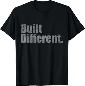 Built Different Funny Vintage T-Shirt Unique Design for Casual Wear with Playful Humor and Retro Aesthetic