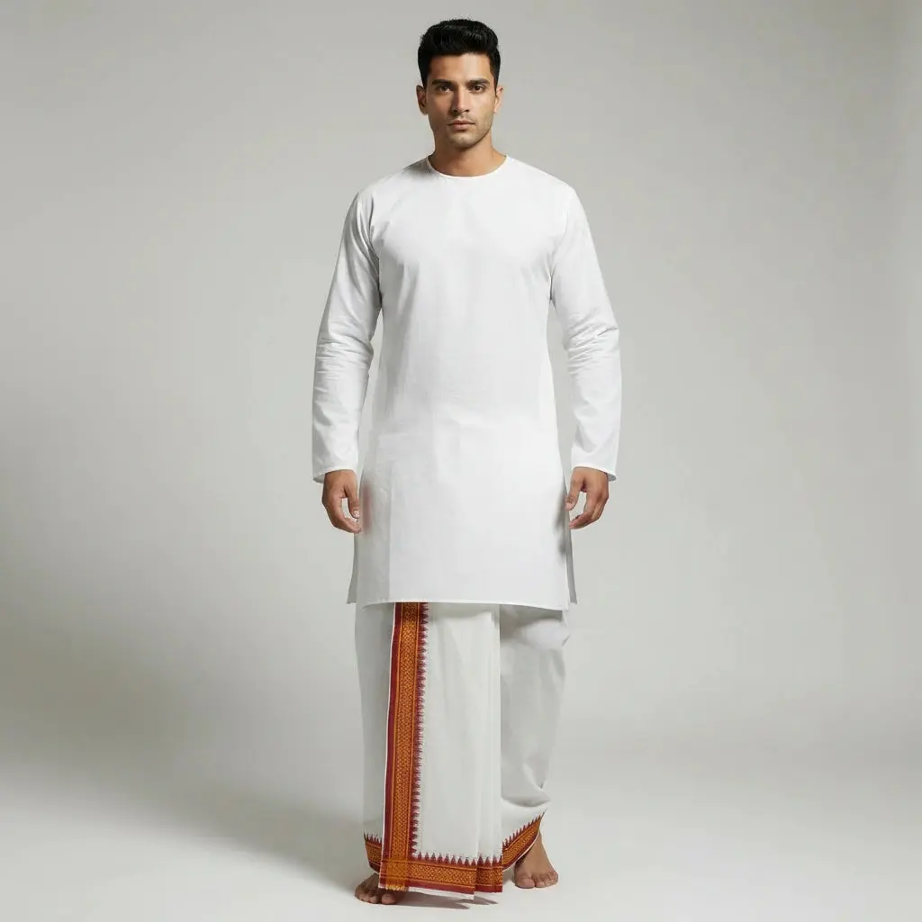 SGT Citiking Dhoti | Traditional White Dhoti for Temple & Devotional Wear